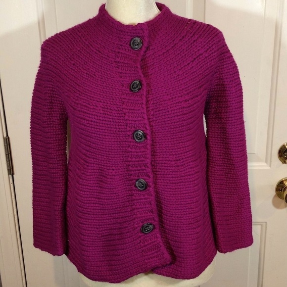 Moda International Purple Button Down Knitted Cardigan - Picture 1 of 12
